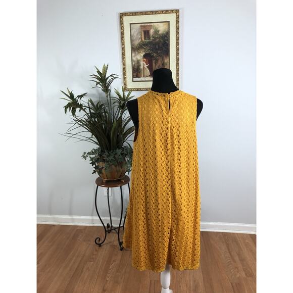 G Collection Eyelet Dress 1X Sleeveless Boho Vacation Clueless Preppy Pullover - Picture 3 of 8